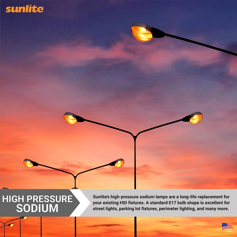 Sunlite 03620-SU LU150/MED High Pressure Sodium Light Bulb, 150 Watts, ED17/MED, Medium Base (E26), ANSI Code S55, 15000 Lumen, 20000 Life Hours, Clear, 2100K - Image 4